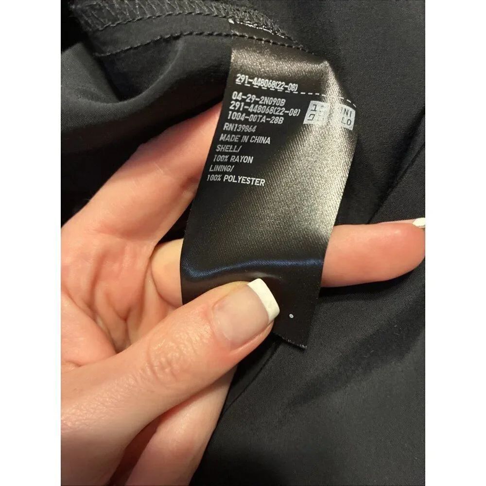Uniqlo Women’s Solid Black Rayon V Neck Tank Midi Dress Large - Picture 4 of 4
